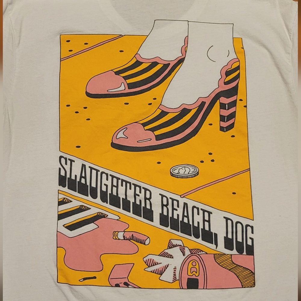 L Slaughter Beach, Dog White Shoes Tshirt Tee